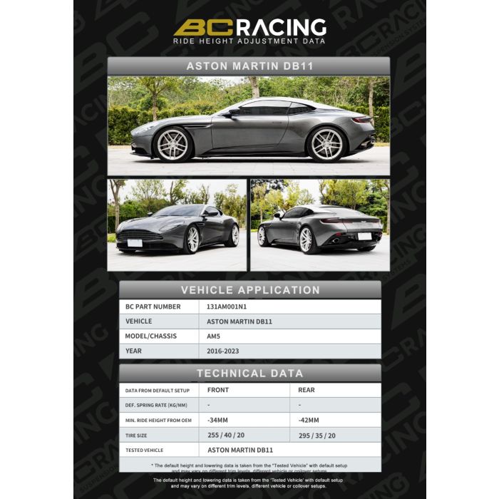 BC Racing ASTON MARTIN DB11 AM5 (16-23) -34MM -42MM ASP