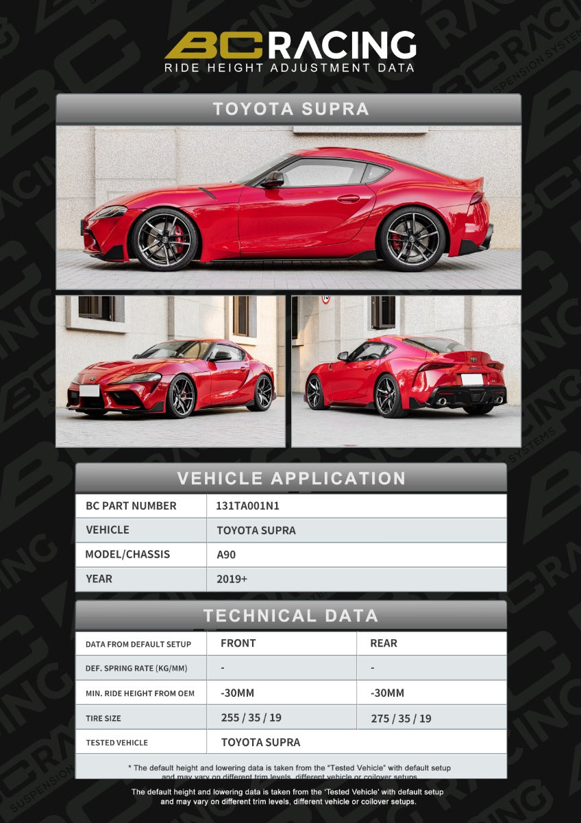 BC Racing TOYOTA SUPRA A90 (19+)