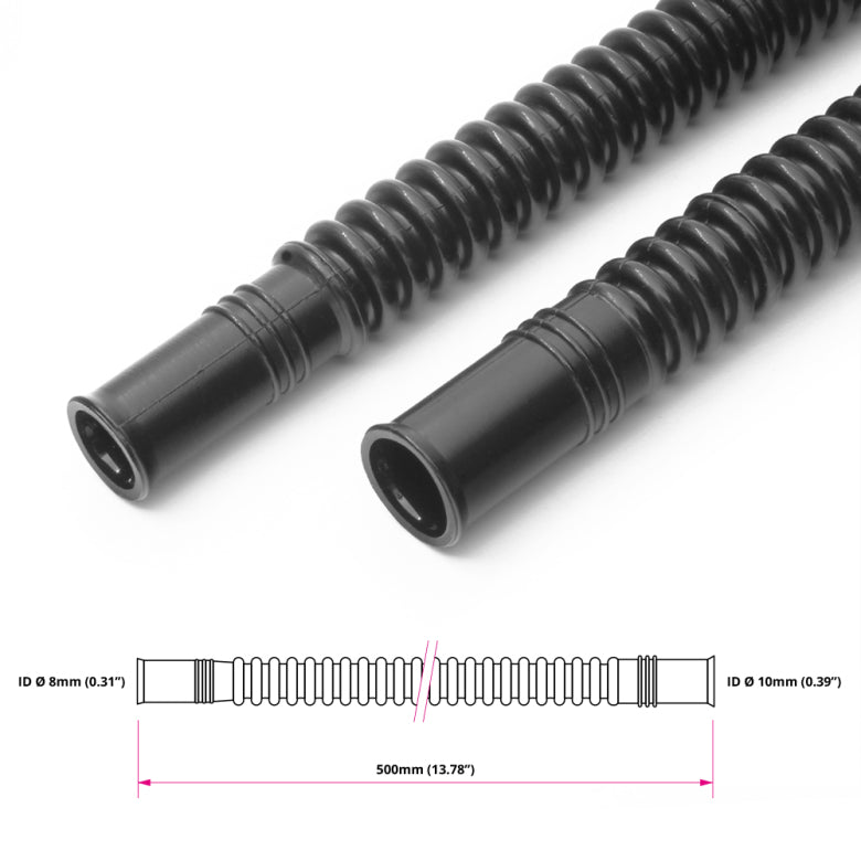 Nuke Performance Convoluted black nylon in-tank fuel hose Ø8/10mm 350/500mm