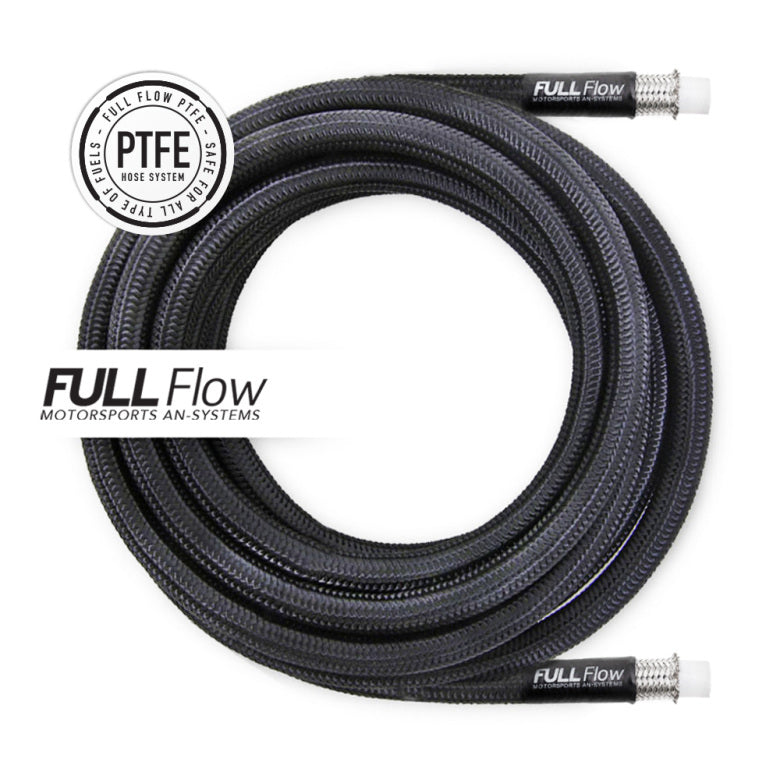 Nuke Performance Black Nylon PTFE Stainless Braided Fuel Hose AN-8