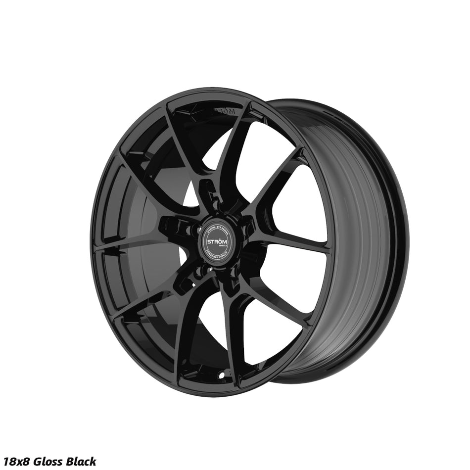 STR-F1 Alloy Wheel – 18x8 ET38 5x120 CB72.6 Gloss Black