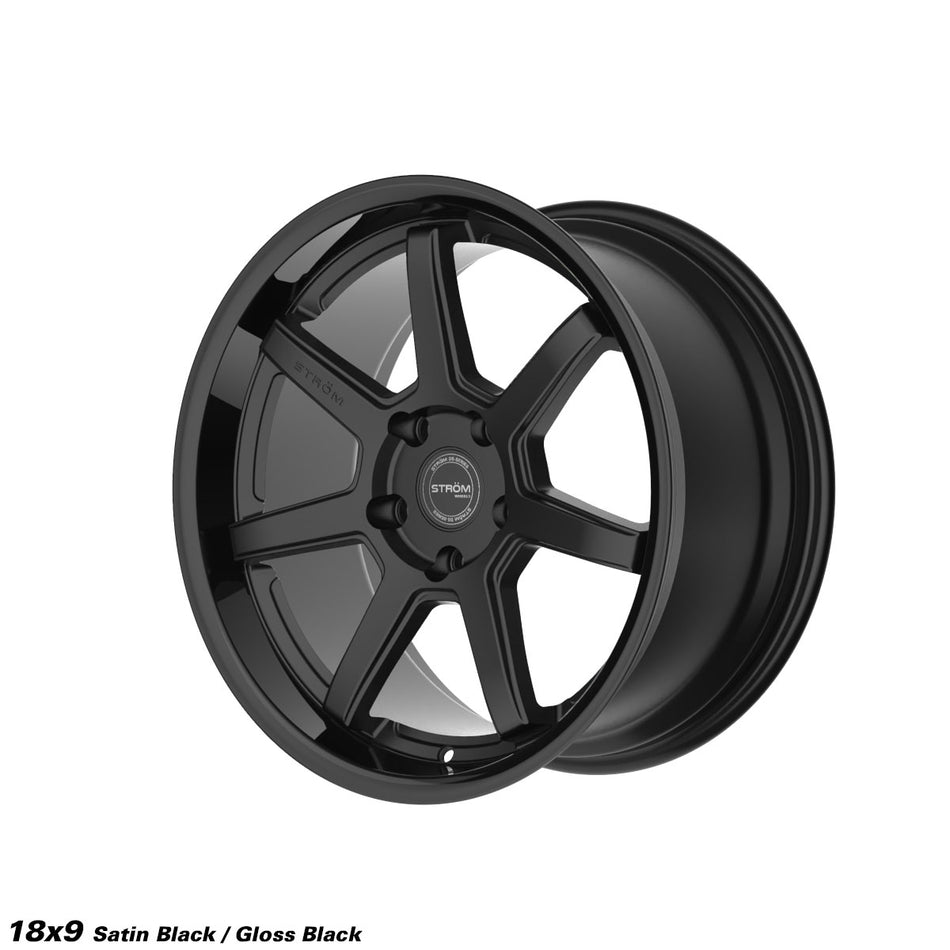 DS-15 Alloy Wheel – 18x9 ET30 5x114.3 CB73.1 Gloss Black / Satin Black Face