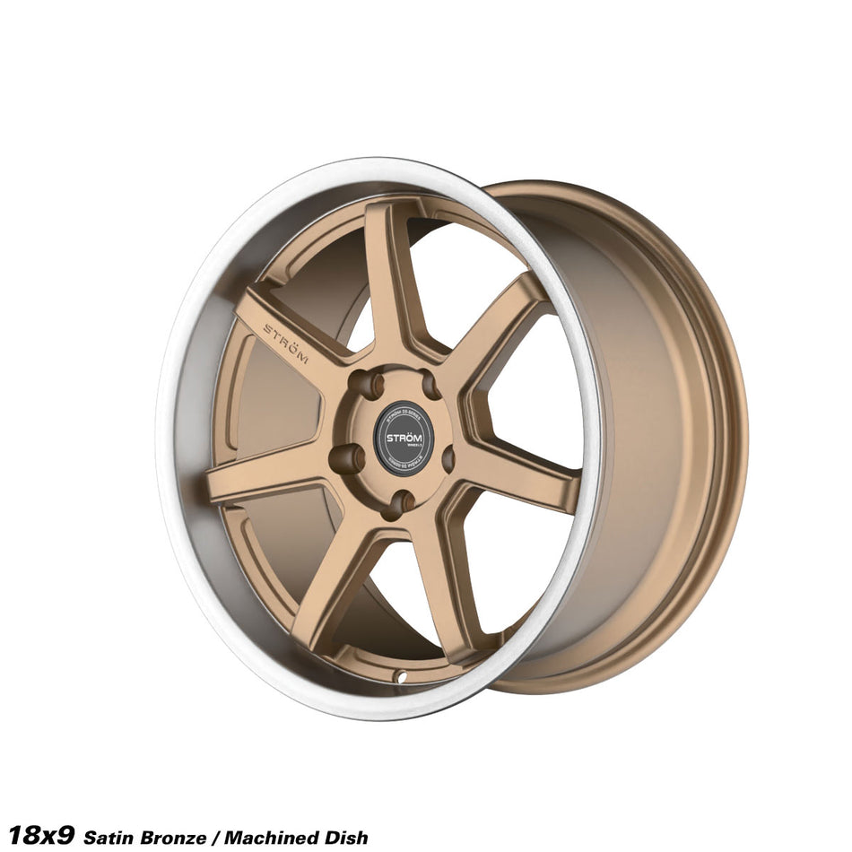 DS-15 Alloy Wheel – 18x9 ET30 5x114.3 CB73.1 Satin Bronze Face / Polished Dish