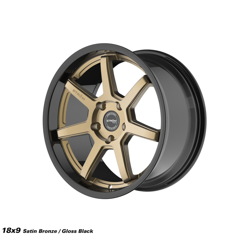 DS-15 Alloy Wheel – 18x9 ET30 5x114.3 CB73.1 Gloss Black / Satin Bronze Face