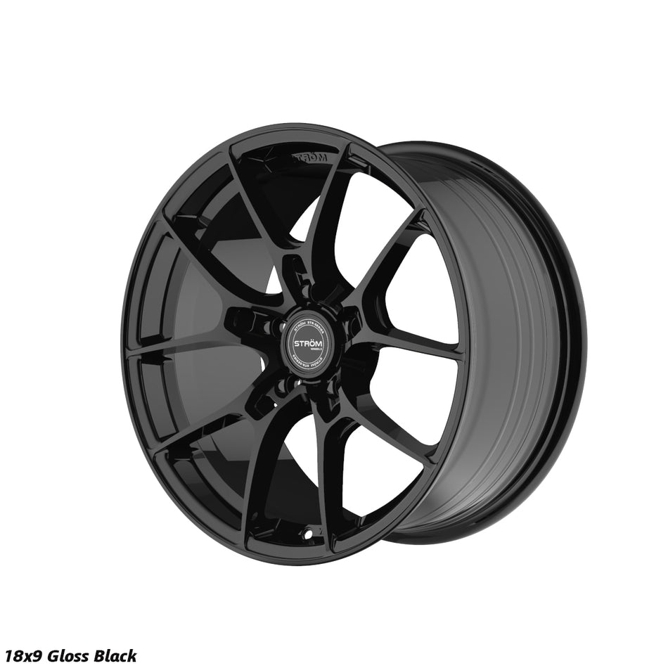 STR-F1 Alloy Wheel – 18x9 ET43 5x120 CB72.6 Gloss Black