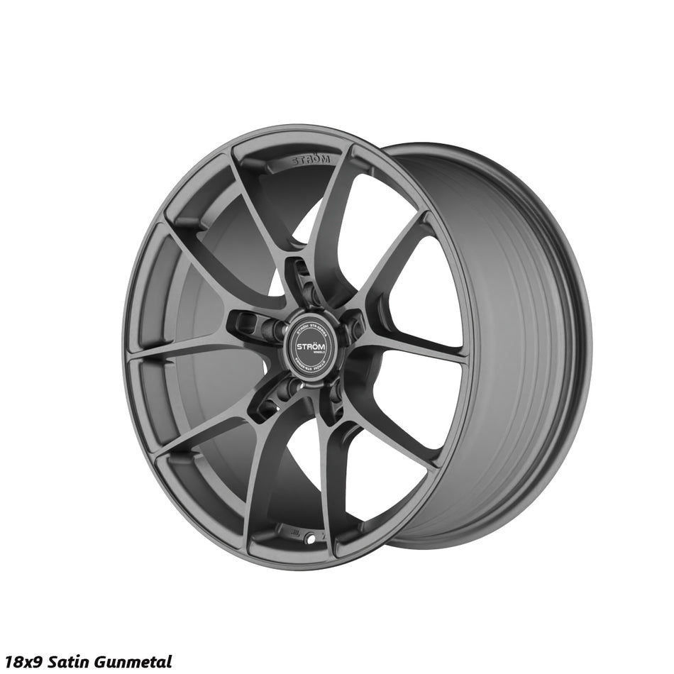 STR-F1 Alloy Wheel – 18x9 ET43 5x120 CB72.6 Satin Gun Metal