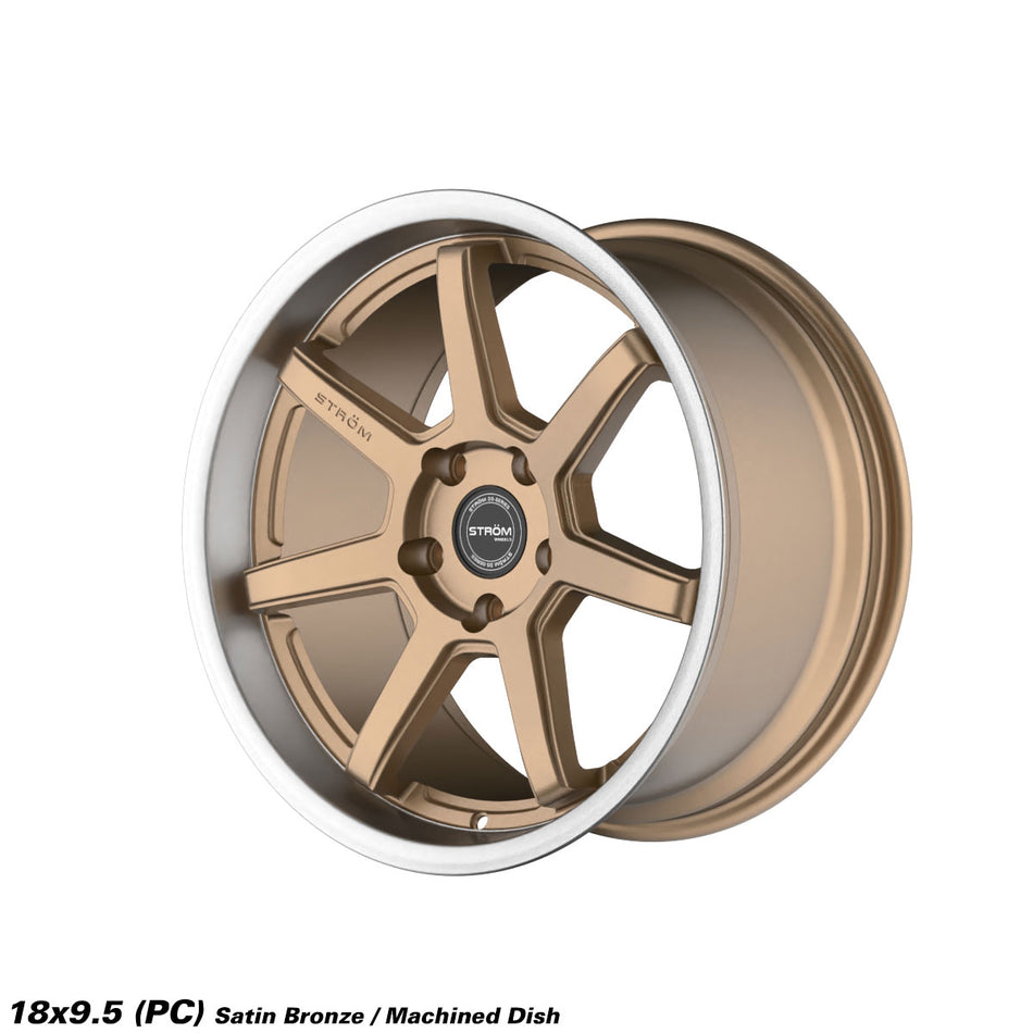 DS-15 Alloy Wheel – 18x9.5 ET30 5x114.3 CB73.1 Satin Bronze Face / Polished Dish