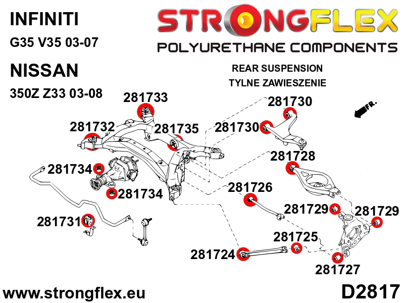 Rear beam bush kit SPORT 286198A