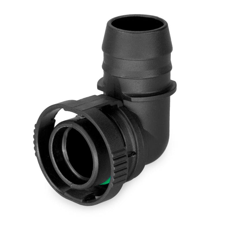 Nuke Performance BQL 22 Male to Convoluted hose, 90 Degree