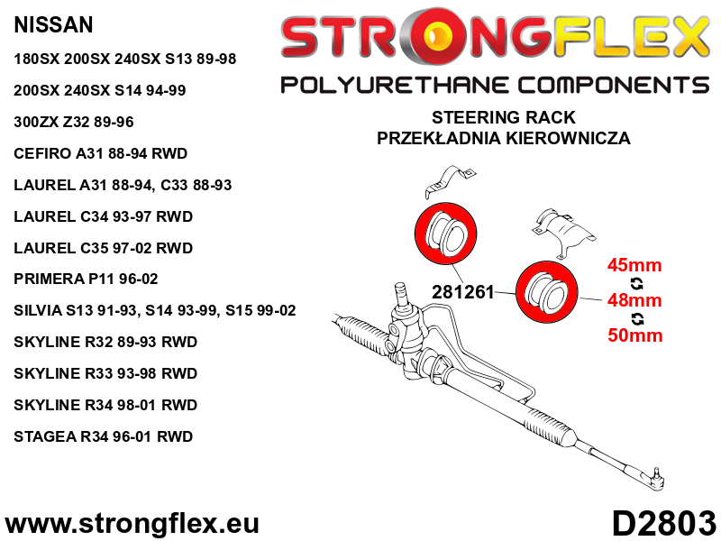 Steering rack mount bush SPORT 281261A
