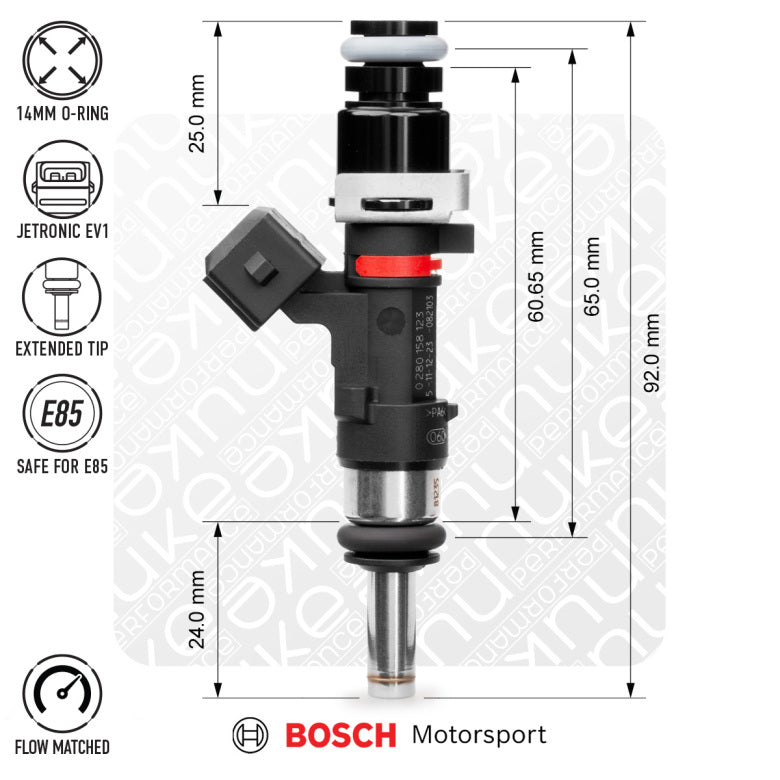 Bosch injector 627cc, 65mm (EV14L), 8pcs flow matched