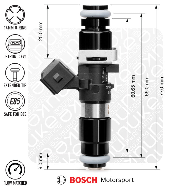 Bosch injector 1200cc, 65mm (EV14L), 5pcs flow matched