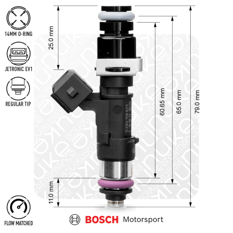 Bosch injector 2200cc NGI2, 65mm (EV14L), 4pcs flow matched