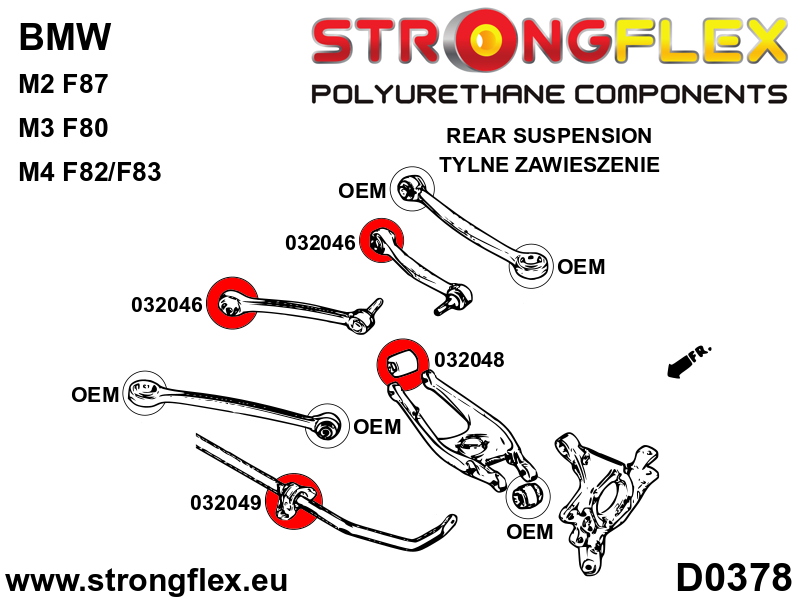 Rear suspension bush kit SPORT 036067A