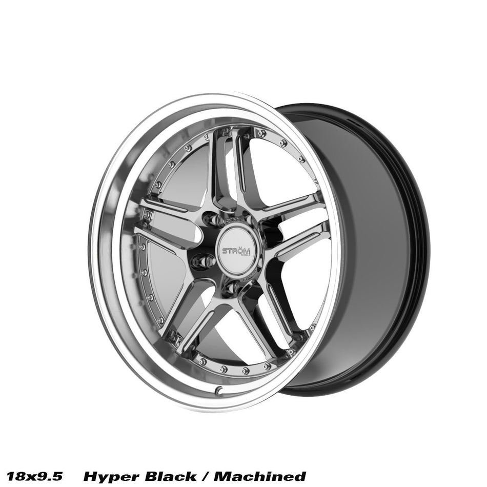 DS-05 Alloy Wheel – 18x9.5 ET15 5x114.3 CB73.1 Hyper Black / Polished Dish