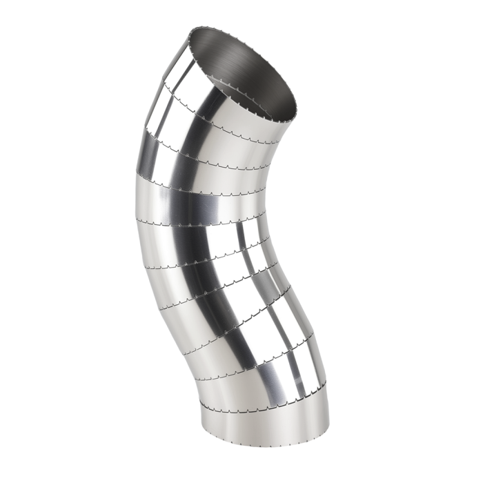 Stainless steel pie cut elbow 11,25' 70mm
