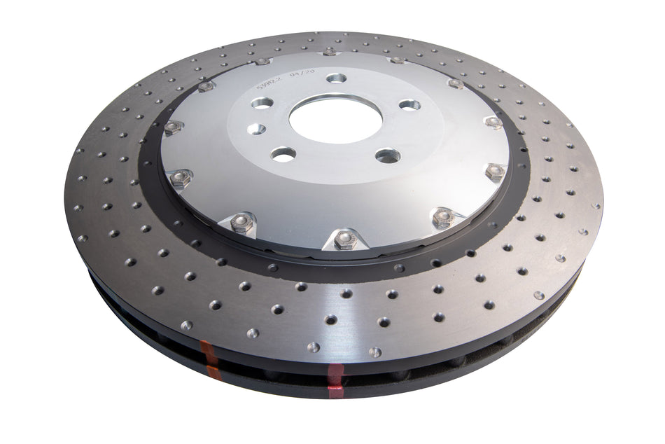 DBA 5000 series - Crossed Drilled & Dimpled Silver Hat DBA52844SLVXD