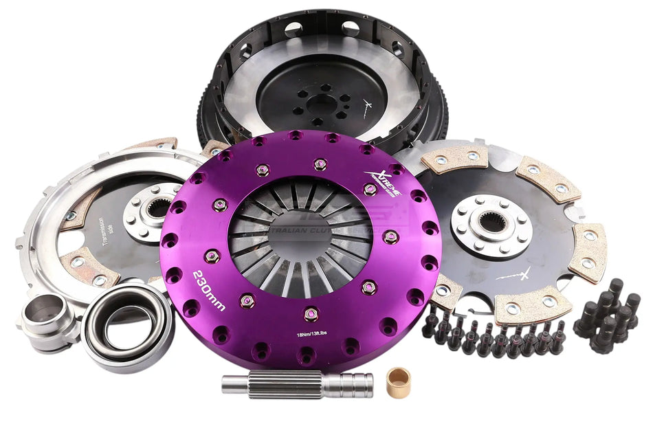 Xtreme Performance - 230mm Rigid Ceramic Twin Plate Clutch Kit Inc. Flywheel 1800Nm 24X25.4 Nissan Spline