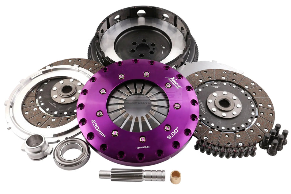 HOLDEN - CALAIS - COMMODORE - NISSAN - PATROL - SKYLINE Xtreme Performance - 230mm Organic Twin Plate Clutch Kit Incl Flywheel 1200Nm