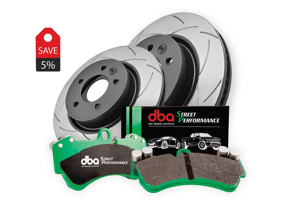 DBA Brake Kit - Street Series T2 Slotted & Street Performance Brake Pads (2x DBA2132S + DB2074SP) DBA2132S-2074SP