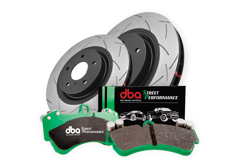 DBA Brake Kit - 4000 Series T3 Slotted & Street Performance Brake Pads (2x DBA42166S + DB9021SP) DBA42166S-9021SP
