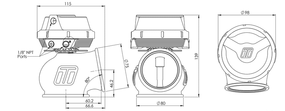 Turbosmart Gen-V WG60 Power-Gate60 14psi Sleeper