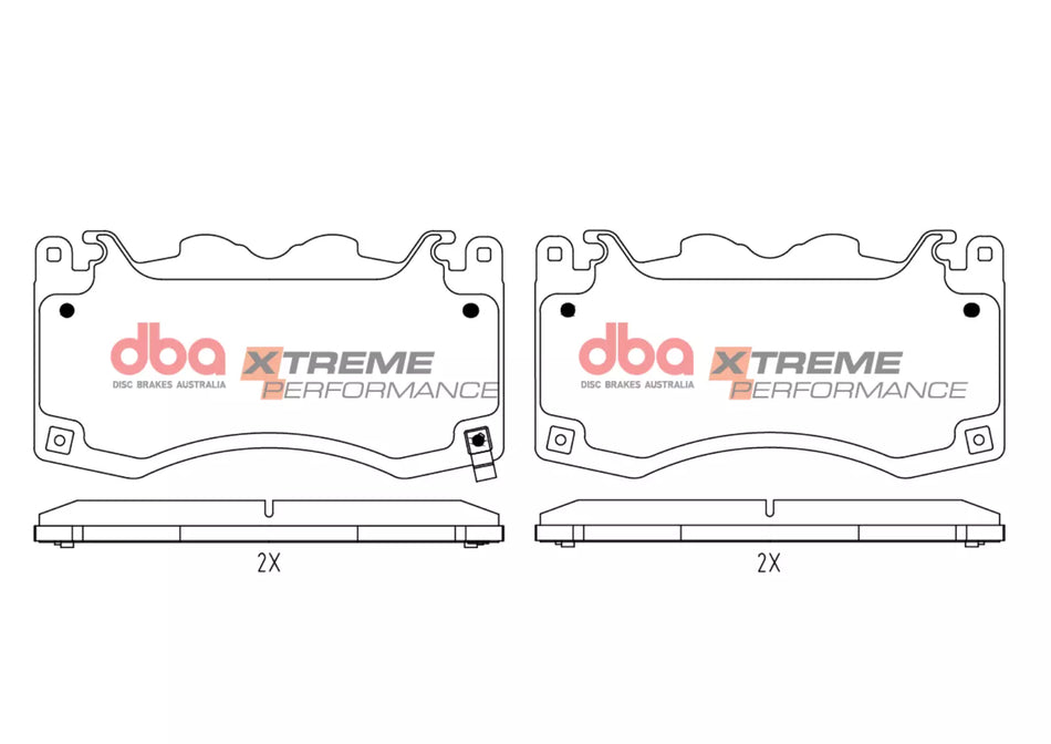 DBA Brake Kit - 4000 Series T3 Slotted & Xtreme Performance Brake Pads (2x DBA43848S + DB15334XP) DBA43848S-15334XP