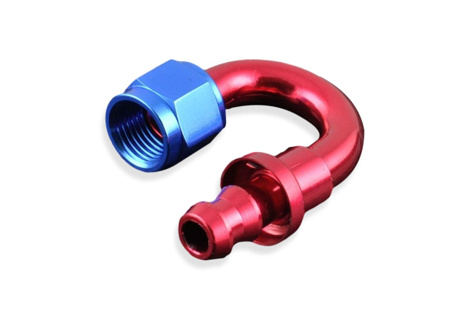 AN4 Push-On 180' fitting Red