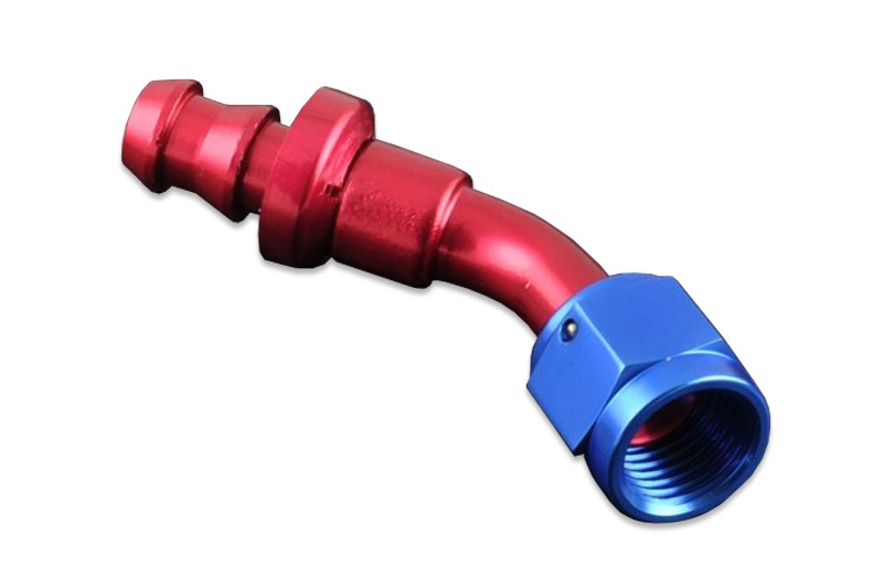 AN6 Push-On 45' fitting Red