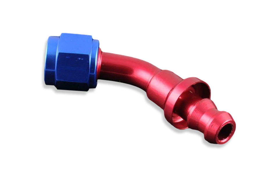 AN8 Push-On 45' fitting Red