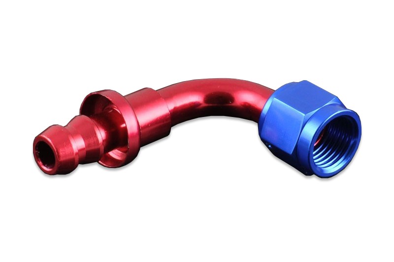 AN10 Push-On 90' fitting Red