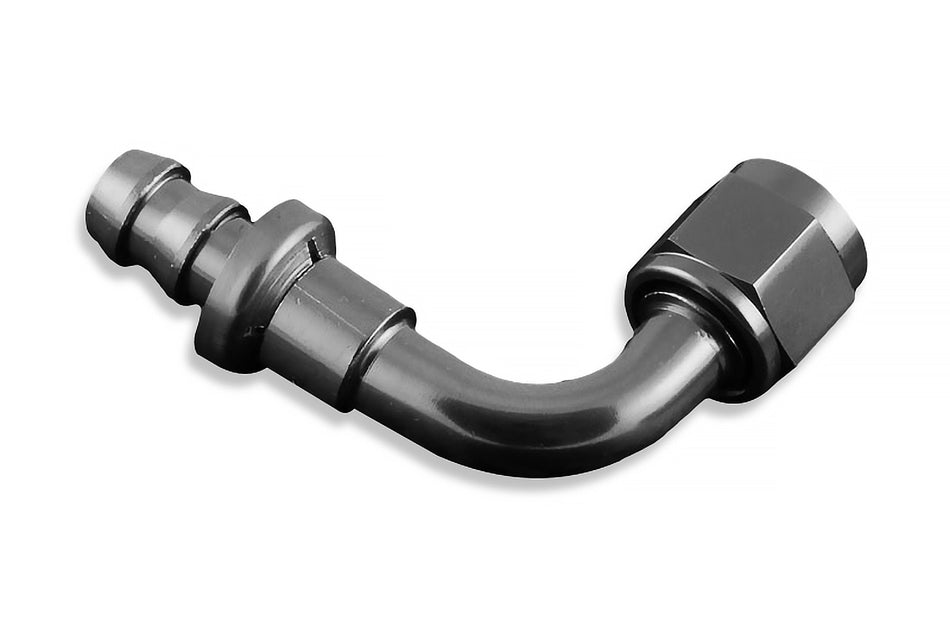 AN6 Push-On 90' fitting Black