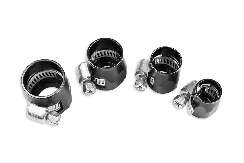 AN -4 AN4 12mm rubber hose end finisher twisted jubilee clip Black