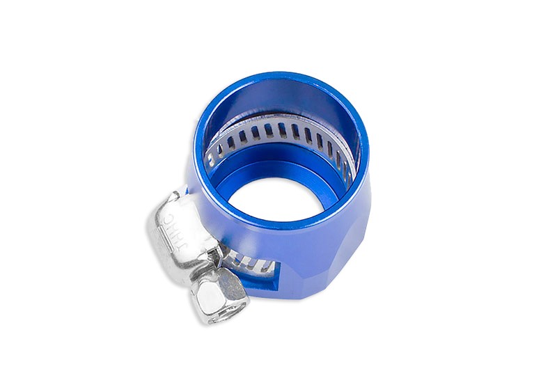 AN -4 AN4 12mm rubber hose end finisher twisted jubilee clip Blue