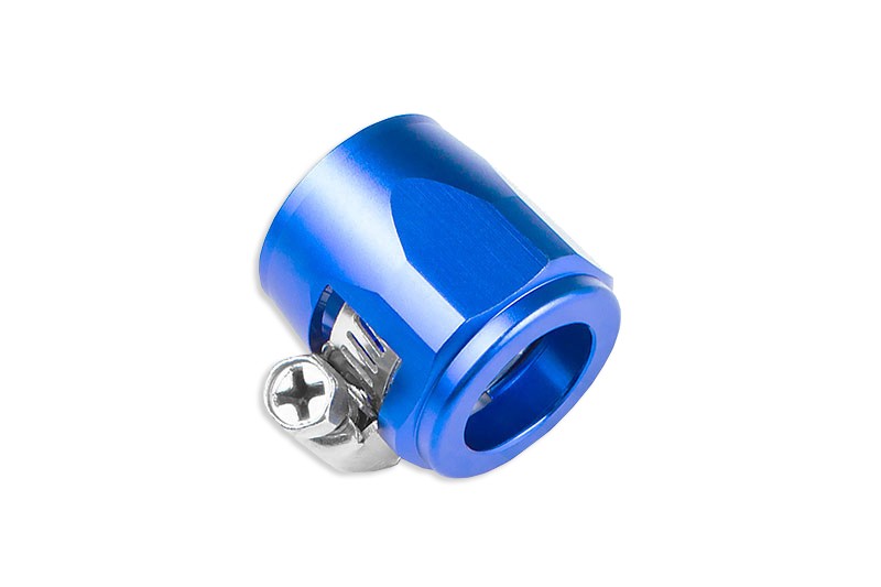 AN -8 AN8 18mm rubber hose end finisher twisted jubilee clip Blue