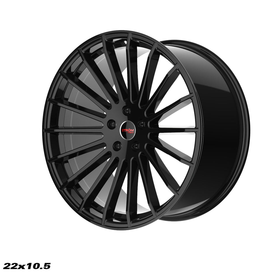 STR4 Alloy Wheel – 22x10.5 ET40 5x120 CB74.1 Gloss Black